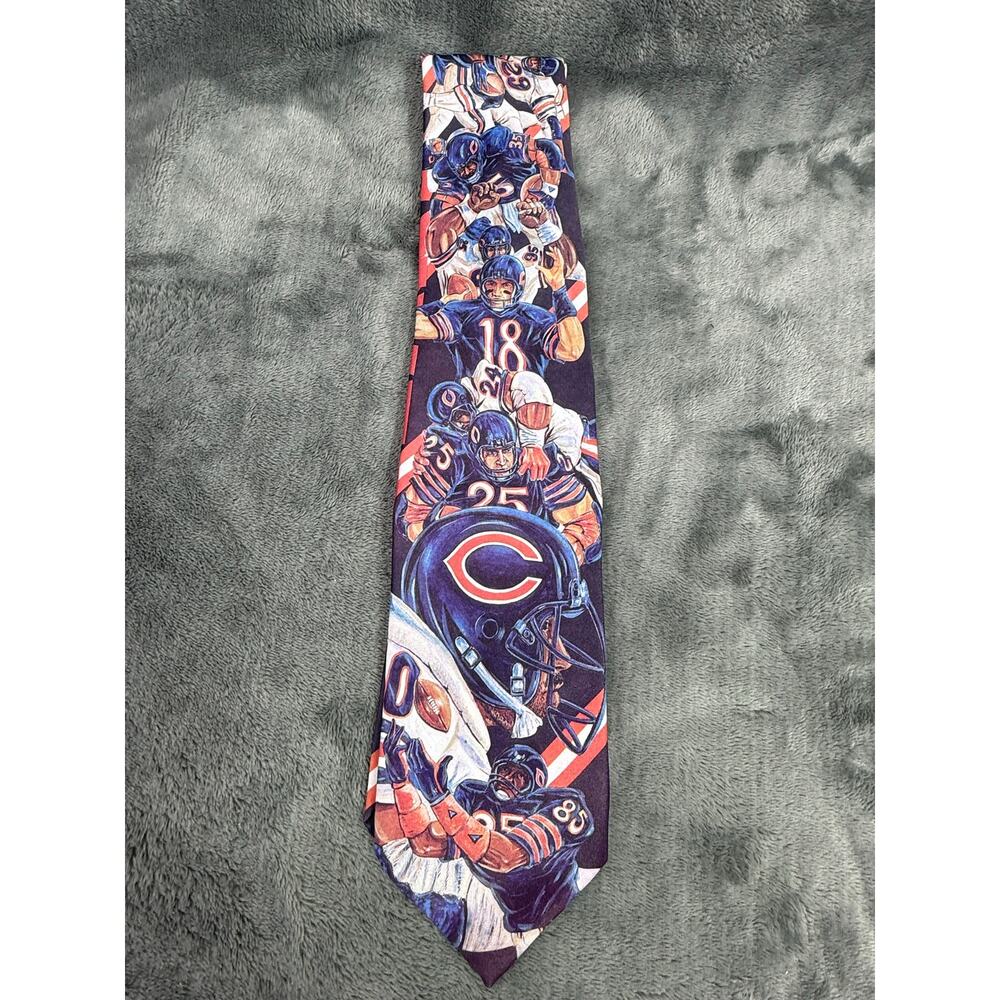 Ralph Marlin Chicago Bears NFL Tie 1990 Vintage Novelty Football Sports Necktie